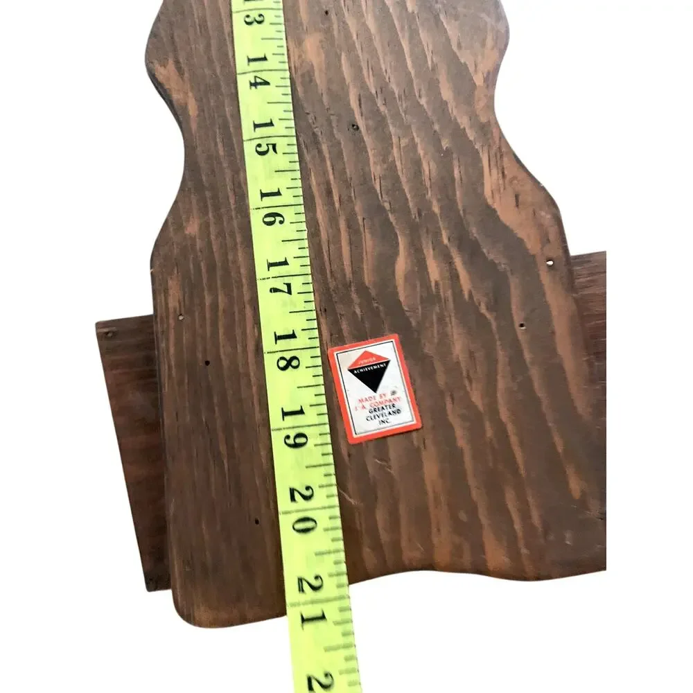 Vintage 1970s Wooden Slotted Mail Bill Letter Holder Organizer Wood Key Holder